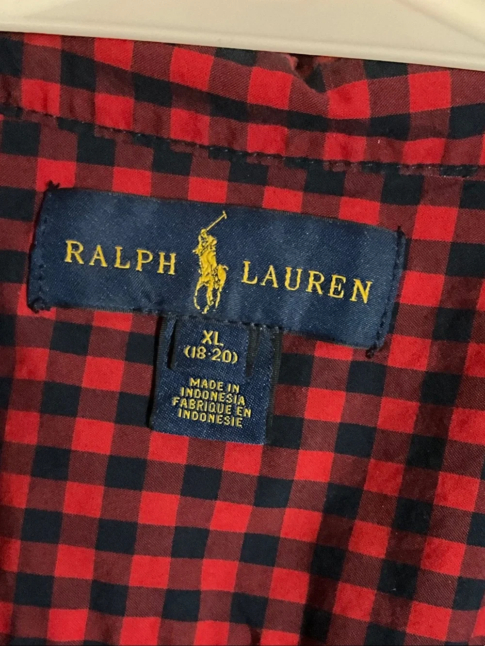 Ralph Lauren Boys Red and Black Plaid Button-Down Shirt